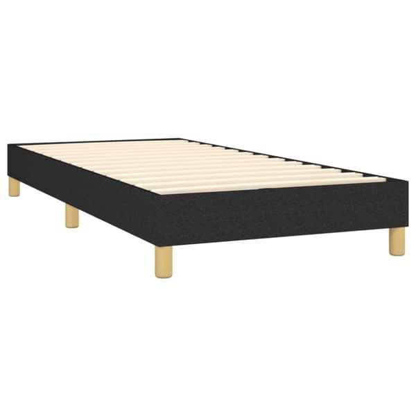 Ramsäng med madrass svart 90x190 cm tyg