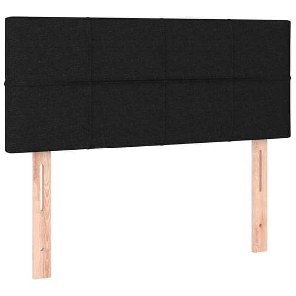Ramsäng med madrass svart 90x190 cm tyg