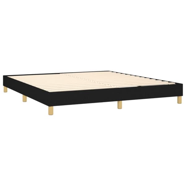 Ramsäng med madrass svart 160x200 cm tyg