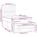 Miniatyrbillede 8 af 8: kontinentalseng med madras 80x200 cm stof sort