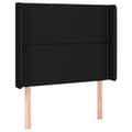 Miniatyrbillede 7 af 8: kontinentalseng med LED-lys 90x200 cm stof sort