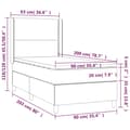 Miniatyrbillede 8 af 8: kontinentalseng med LED-lys 90x200 cm stof sort