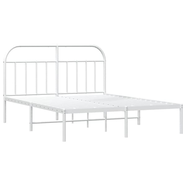 sengeramme med sengegavl 160x200 cm metal hvid