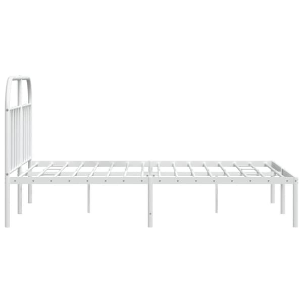 sengeramme med sengegavl 160x200 cm metal hvid