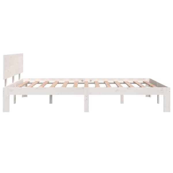 sengeramme 140x200 cm massivt fyrretræ hvid