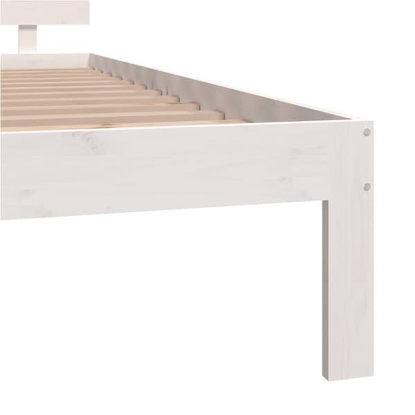 sengeramme 140x200 cm massivt fyrretræ hvid