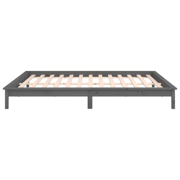 Sängynrunko LED harmaa 120x190 cm Small Double täysi puu