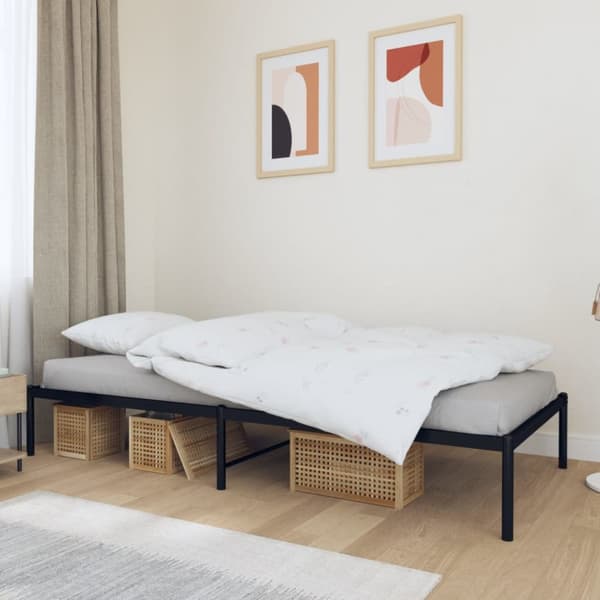 sengeramme 90x200 cm metal sort