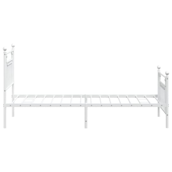 sengeramme med sengegavl og fodgærde 90x200 cm metal hvid
