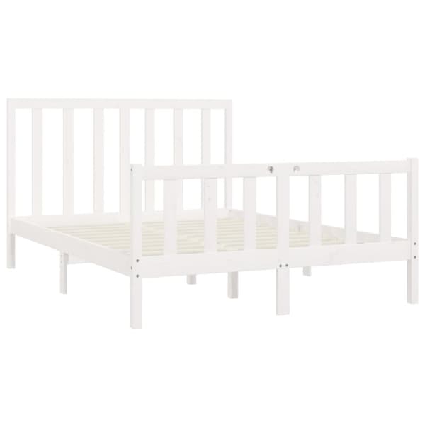 sengeramme 140x200 cm massivt træ hvid