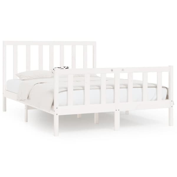 sengeramme 140x200 cm massivt træ hvid