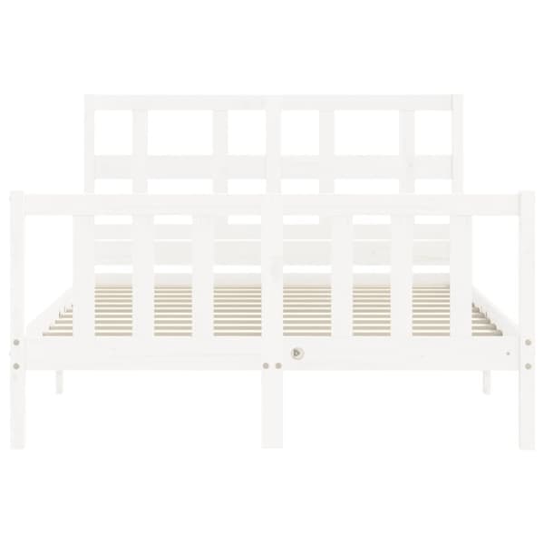 sengeramme med sengegavl 140x200 cm massivt træ hvid