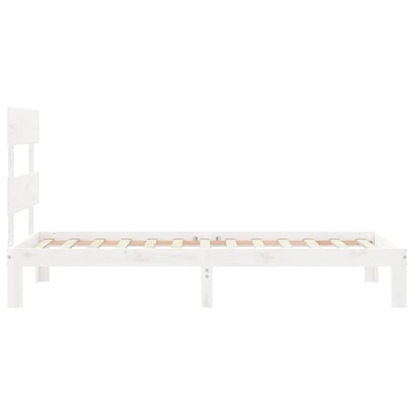 sengeramme med sengegavl 100x200 cm massivt træ hvid