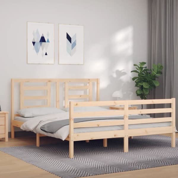 Sängynrunko päädyllä King Size täysi puu