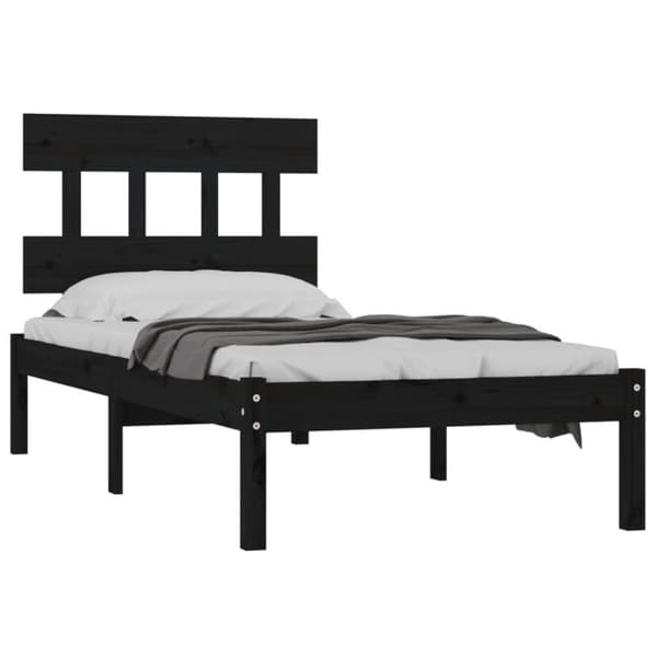 sengeramme 75x190 cm Small Single massivt træ sort