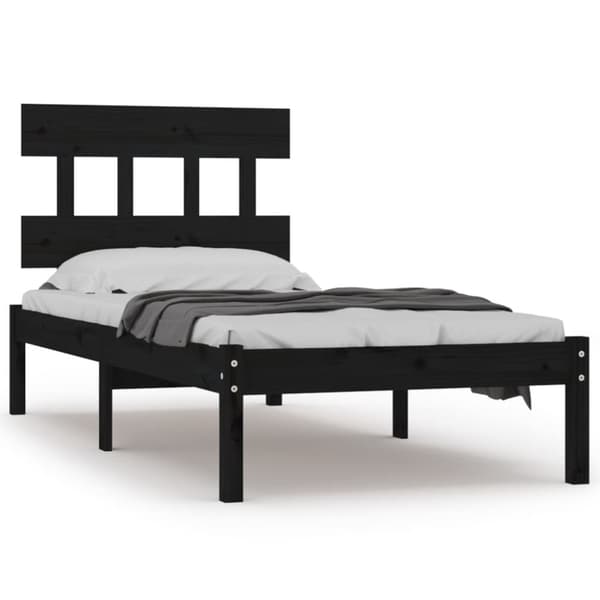 sengeramme 75x190 cm Small Single massivt træ sort