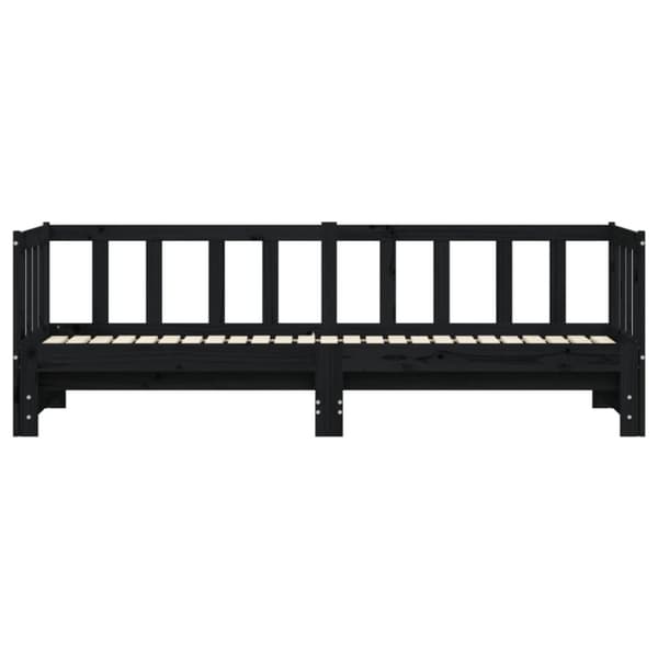Dagbädd med extrasäng svart 90x200 cm massiv furu