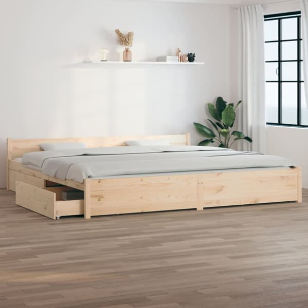 sengeramme med skuffer 200x200 cm