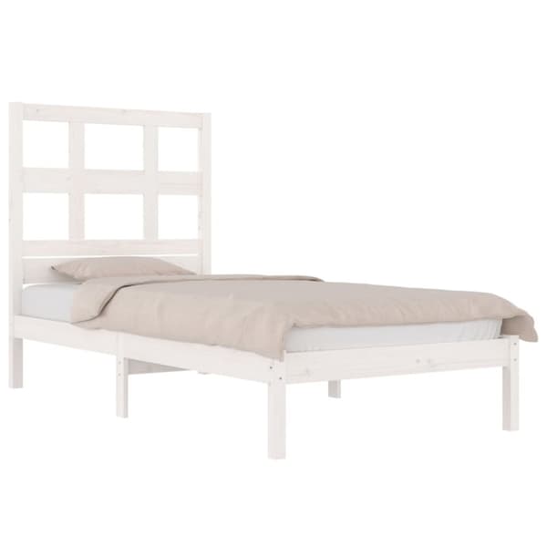 Sängram vit massiv furu 90x190 cm