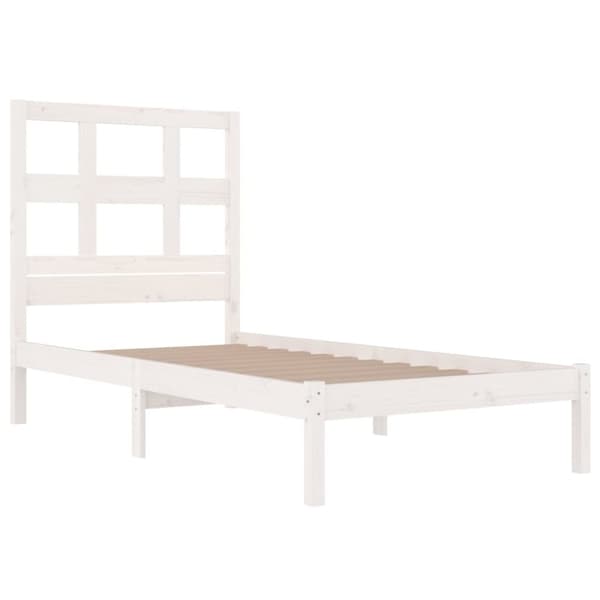 Sängram vit massiv furu 90x190 cm