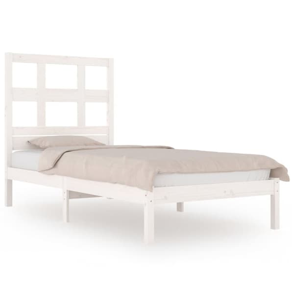 Sängram vit massiv furu 90x190 cm