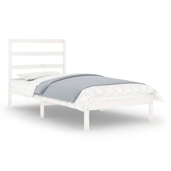 sengeramme 90x190 cm Single massivt træ hvid