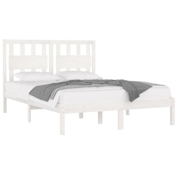 sengeramme 150x200 cm King Size massivt fyrretræ hvid