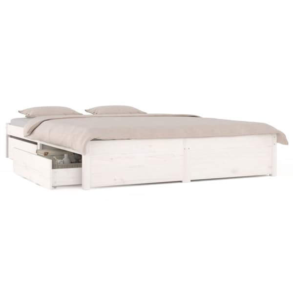 sengeramme med skuffer 120x190 cm Small Double hvid