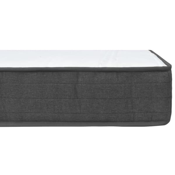 seng med boxmadras 200x200 cm stof mørkegrå