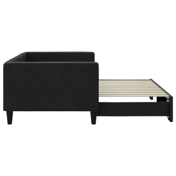 daybed med udtræk 90x200 cm stof sort