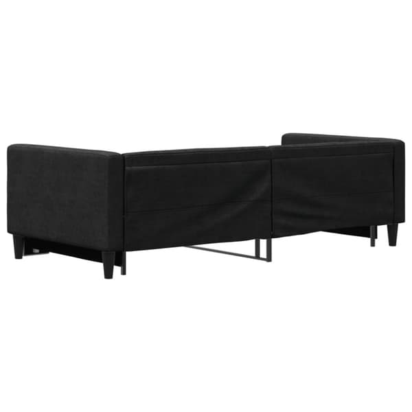 daybed med udtræk 90x200 cm stof sort