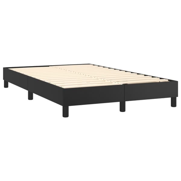 Ramsäng med madrass & LED svart 120x200 cm konstläder