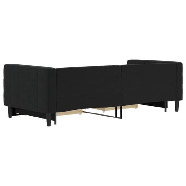 daybed med udtræk og skuffer 90x200 cm velour sort