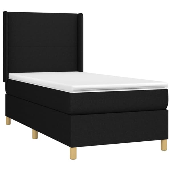 kontinentalseng med madras 100x200 cm stof sort