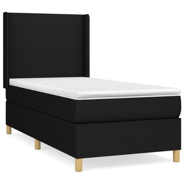 kontinentalseng med madras 100x200 cm stof sort