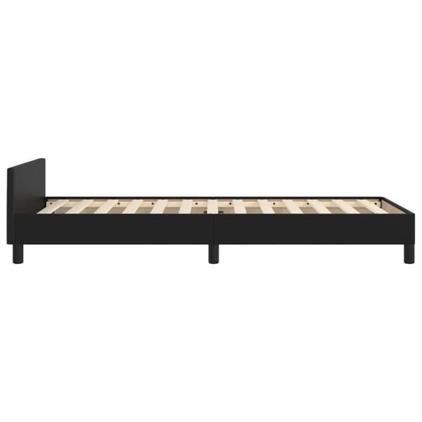sengeramme med sengegavl 90x190 cm kunstlæder sort