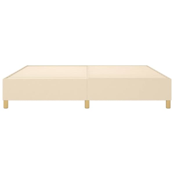 sengeramme 200x200 cm stof cremefarvet