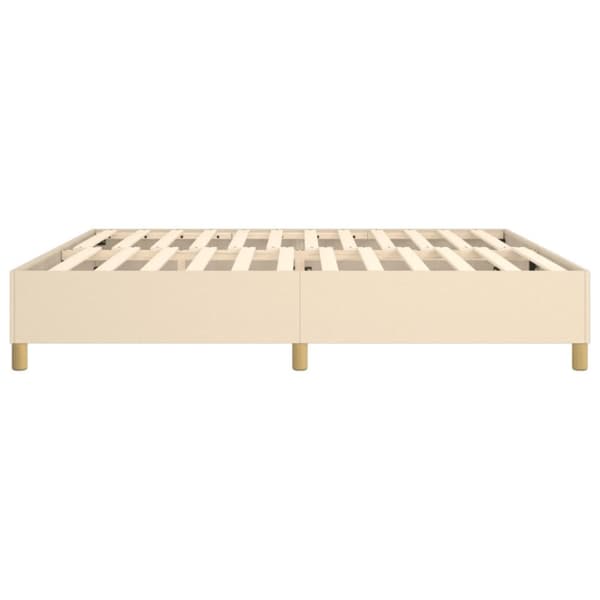 sengeramme 200x200 cm stof cremefarvet