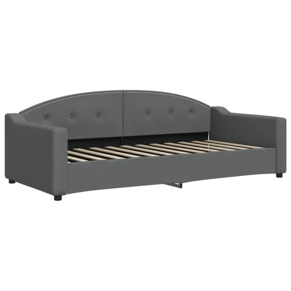 daybed med udtræk og skuffer 90x200 cm stof mørkegrå