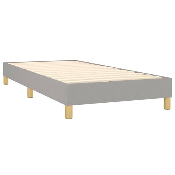 Ramsäng med madrass ljusgrå 90x200 cm tyg