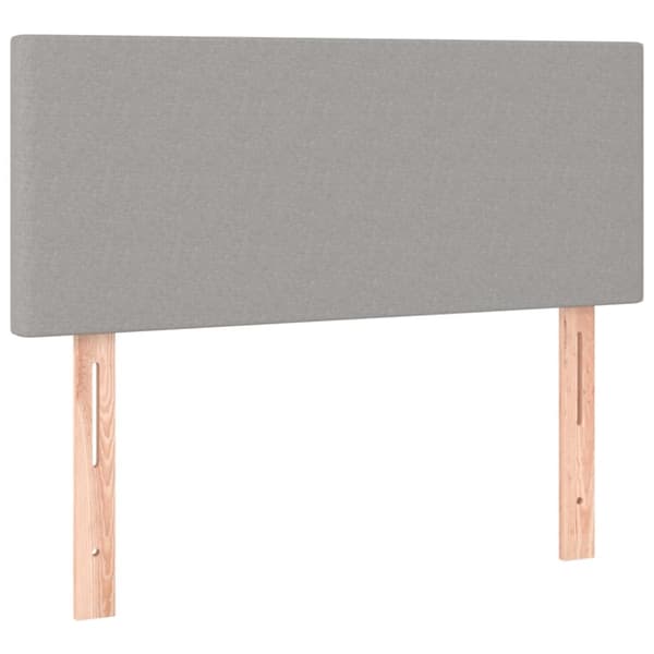 Ramsäng med madrass ljusgrå 90x200 cm tyg