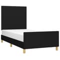 Miniatyrbillede 3 af 10: sengeramme med sengegavl 90x200 cm stof sort