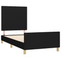 Miniatyrbillede 4 af 10: sengeramme med sengegavl 90x200 cm stof sort