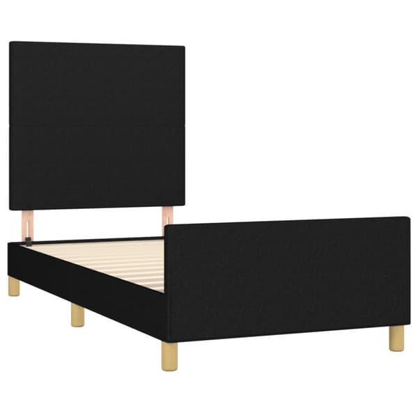 sengeramme med sengegavl 90x200 cm stof sort