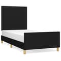 Miniatyrbillede 2 af 10: sengeramme med sengegavl 90x200 cm stof sort