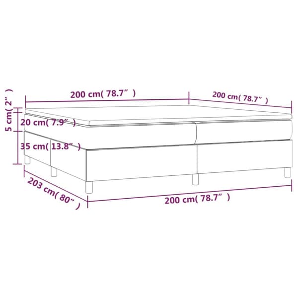 Ramsäng med madrass svart 200x200 cm tyg