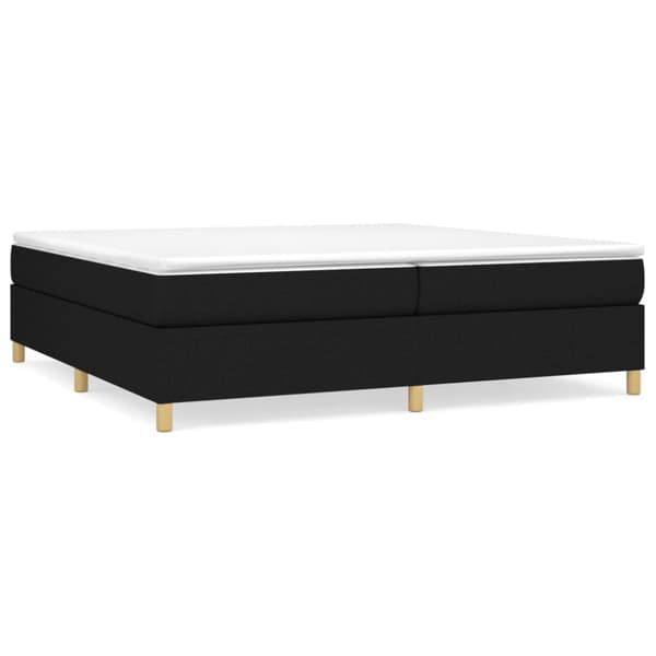Ramsäng med madrass svart 200x200 cm tyg