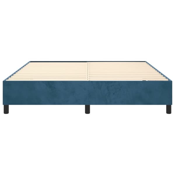 sengeramme 200x200 cm fløjl mørkeblå