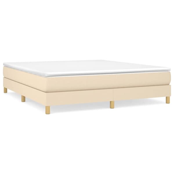 sengeramme 180x200 cm stof cremefarvet