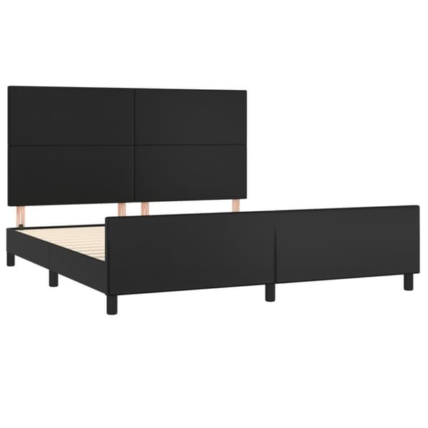 sengeramme med sengegavl 180x200 cm kunstlæder sort